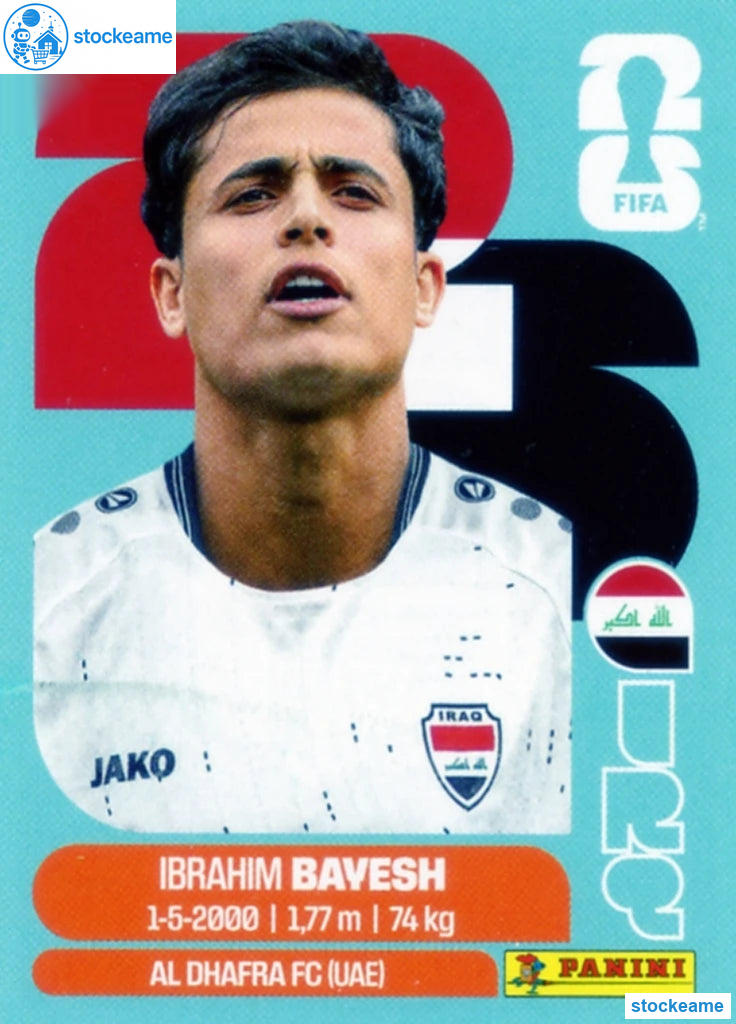 IRQ011 - Ibrahim Bavesh | Iraq | Panini World Cup 2026 Base Sticker - Image 2