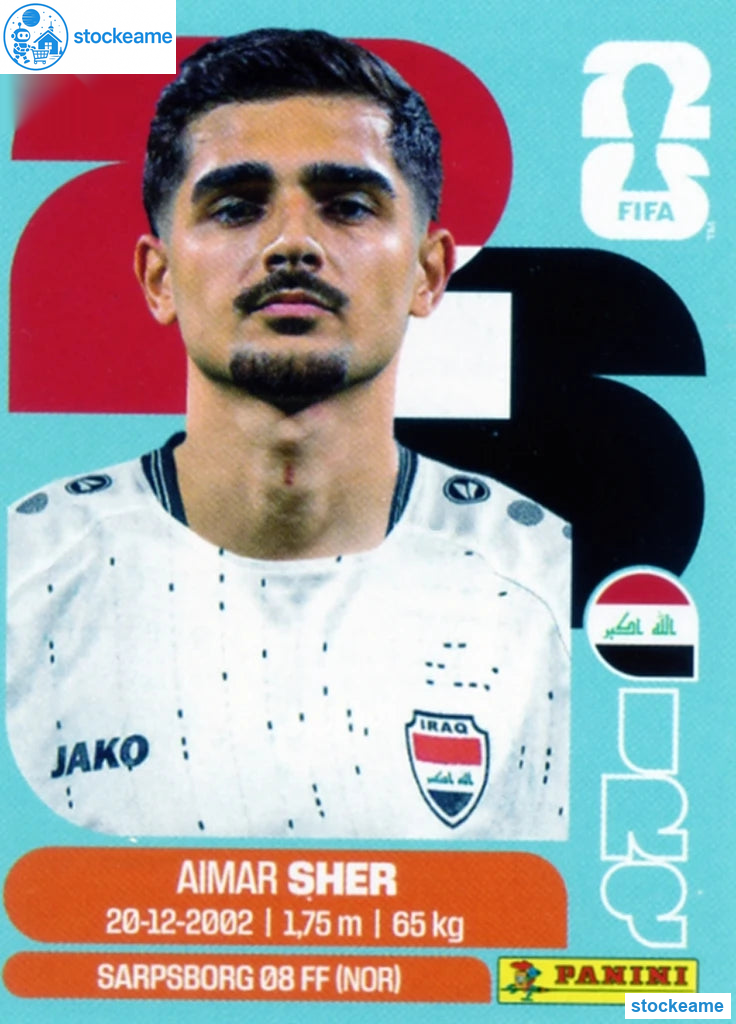 IRQ015 - Aimar Sher | Iraq | Panini World Cup 2026 Base Sticker - Image 2