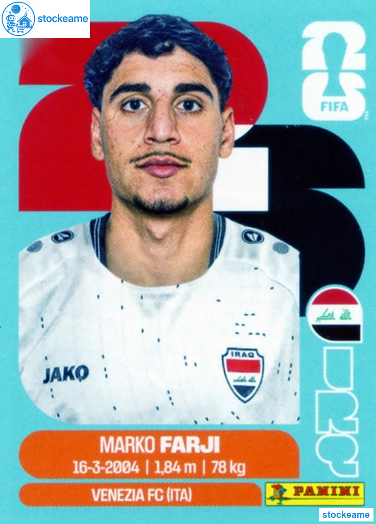IRQ016 - Marko Farji | Iraq | Panini World Cup 2026 Base Sticker - Image 2