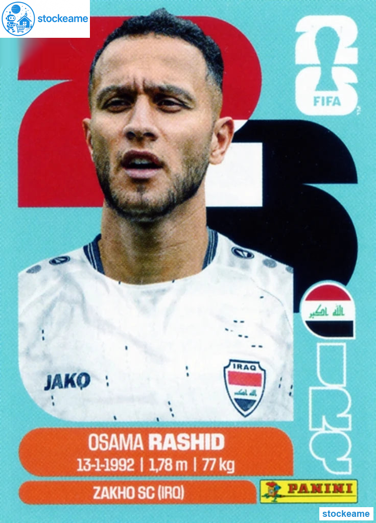 IRQ017 - Osama Rashid | Iraq | Panini World Cup 2026 Base Sticker - Image 2