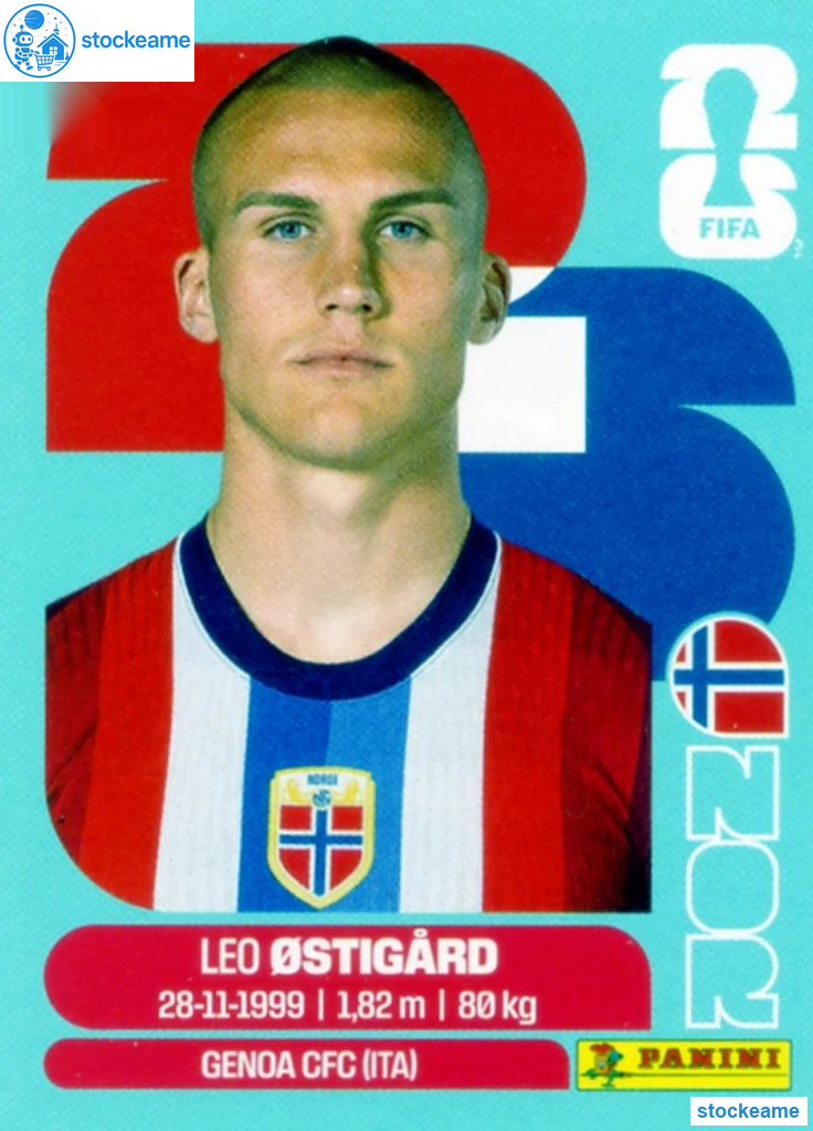 NOR004 - Leo Ostigard | Norway | Panini World Cup 2026 Base Sticker - Image 2