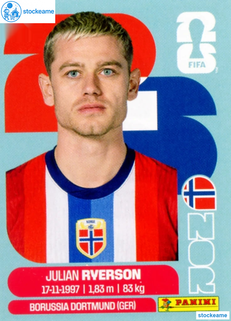 NOR003 - Julian Ryerson | Norway | Panini World Cup 2026 Base Sticker - Image 2