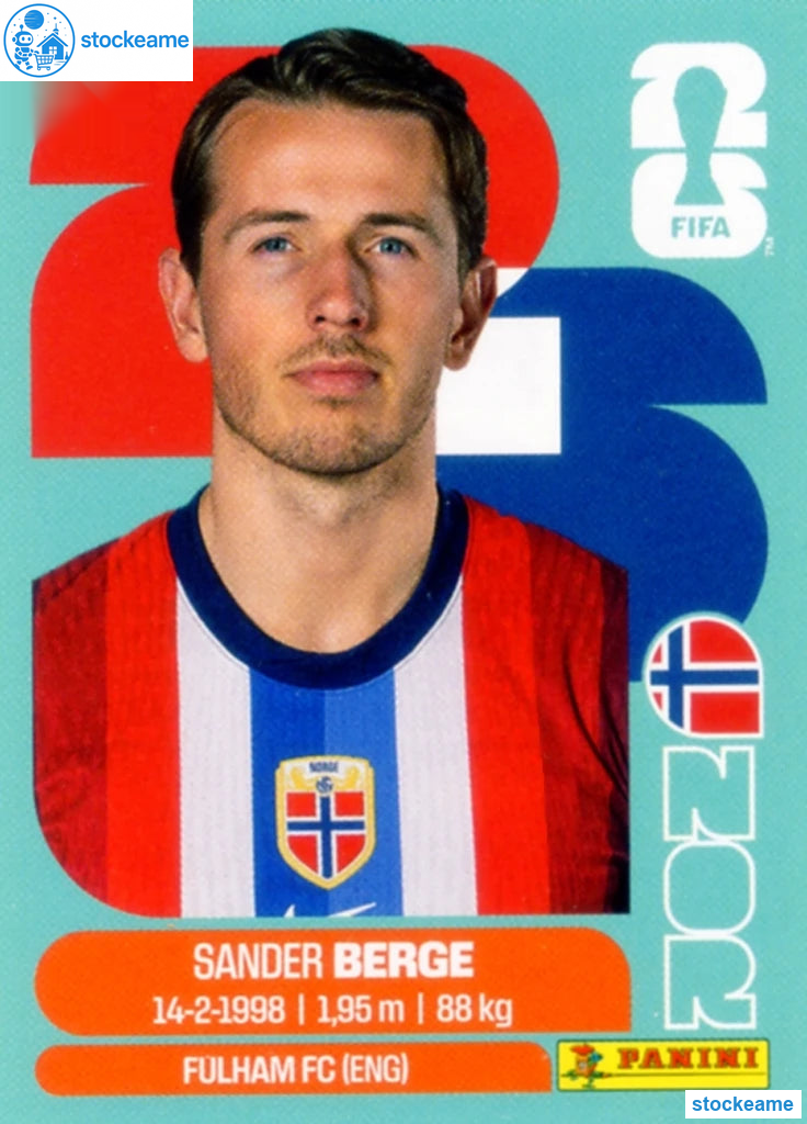 NOR011 - Sander Berge | Norway | Panini World Cup 2026 Base Sticker - Image 2