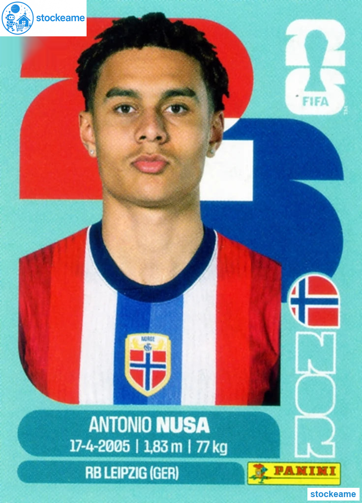 NOR019 - Antonio Nusa | Norway | Panini World Cup 2026 Base Sticker - Image 2