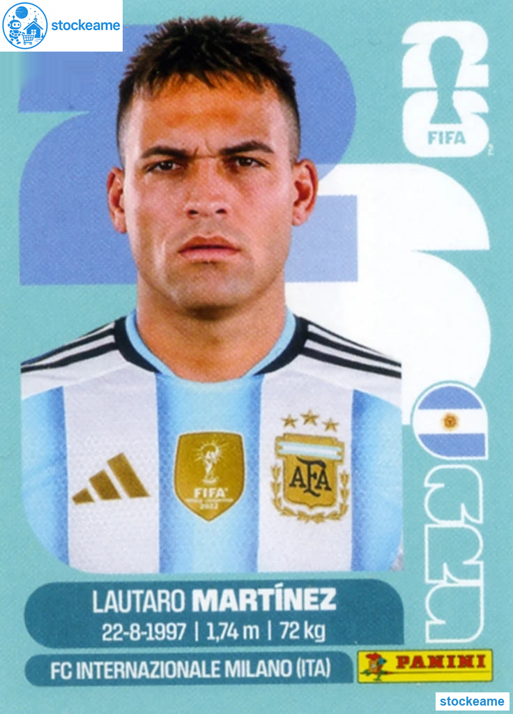 ARG018 - Lautaro Martinez | Argentina | Panini World Cup 2026 Base Sticker - Image 2