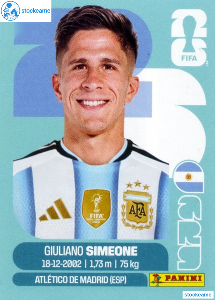 ARG020 - Giuliano Simeone | Argentina | Panini World Cup 2026 Base Sticker - Image 2
