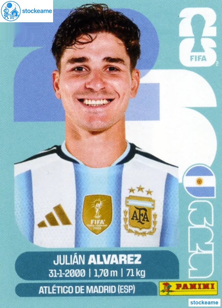 ARG019 - Julian Alvarez | Argentina | Panini World Cup 2026 Base Sticker - Image 2