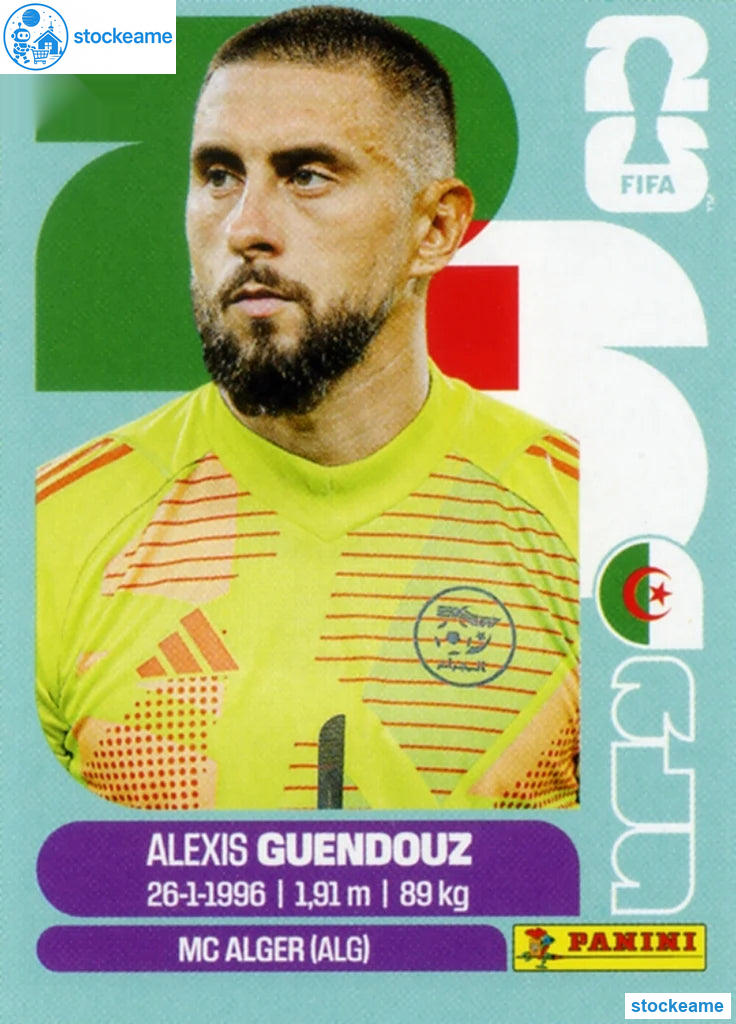 ALG002 - Alexis Guendouz | Algeria | Panini World Cup 2026 Base Sticker - Image 2