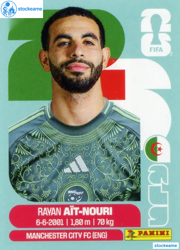 ALG005 - Rayan Aït-Nouri | Algeria | Panini World Cup 2026 Base Sticker - Image 2