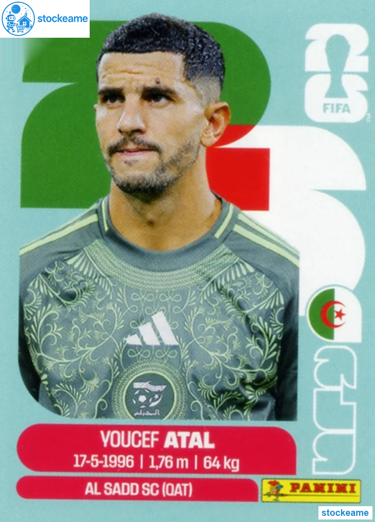 ALG004 - Youcef Atal | Algeria | Panini World Cup 2026 Base Sticker - Image 2