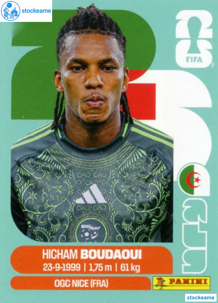 ALG010 - Hicham Boudaoui | Algeria | Panini World Cup 2026 Base Sticker - Image 2