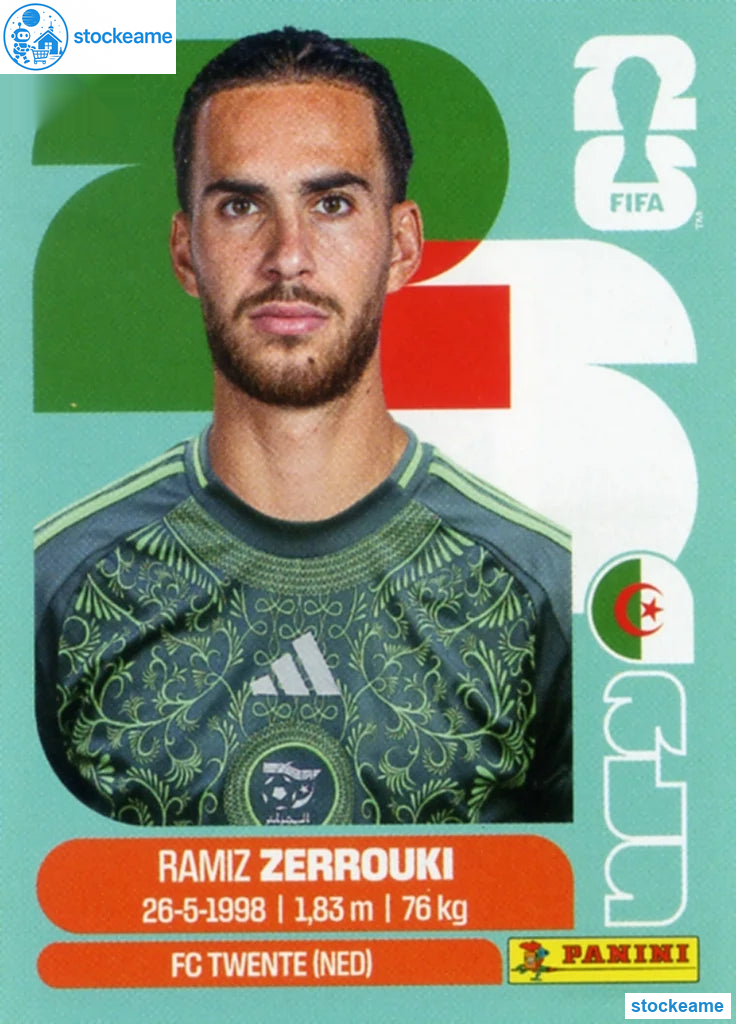 ALG011 - Ramiz Zerrouki | Algeria | Panini World Cup 2026 Base Sticker - Image 2