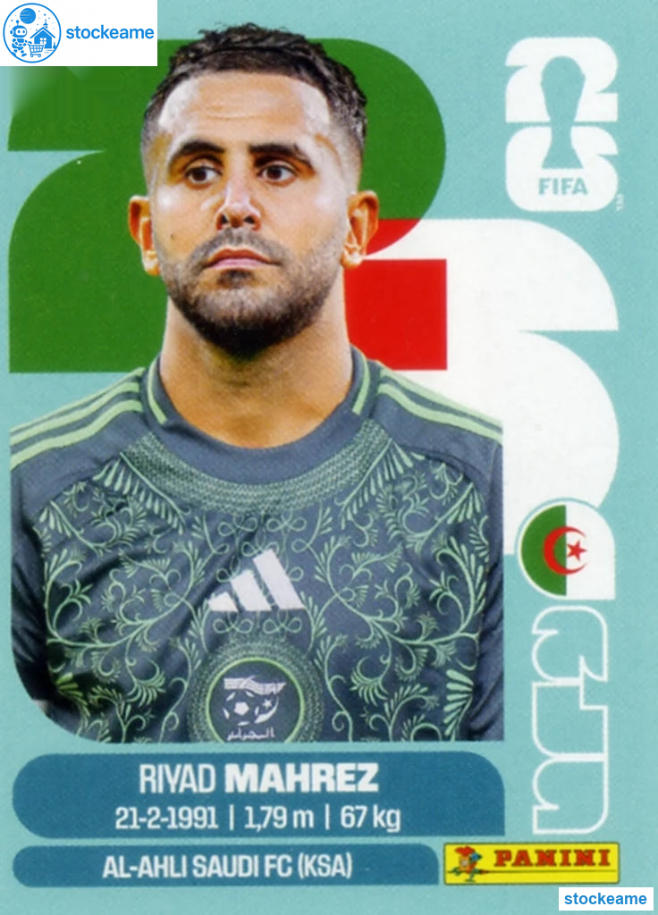 ALG015 - Riyad Mahrez | Algeria | Panini World Cup 2026 Base Sticker - Image 2