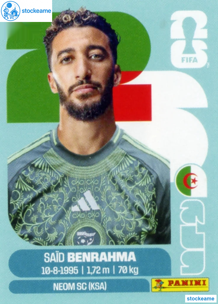 ALG016 - Said Benrahma | Algeria | Panini World Cup 2026 Base Sticker - Image 2