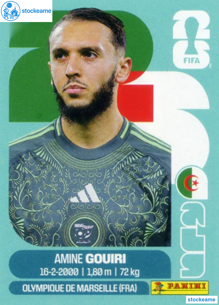 ALG018 - Amine Gouiri | Algeria | Panini World Cup 2026 Base Sticker - Image 2