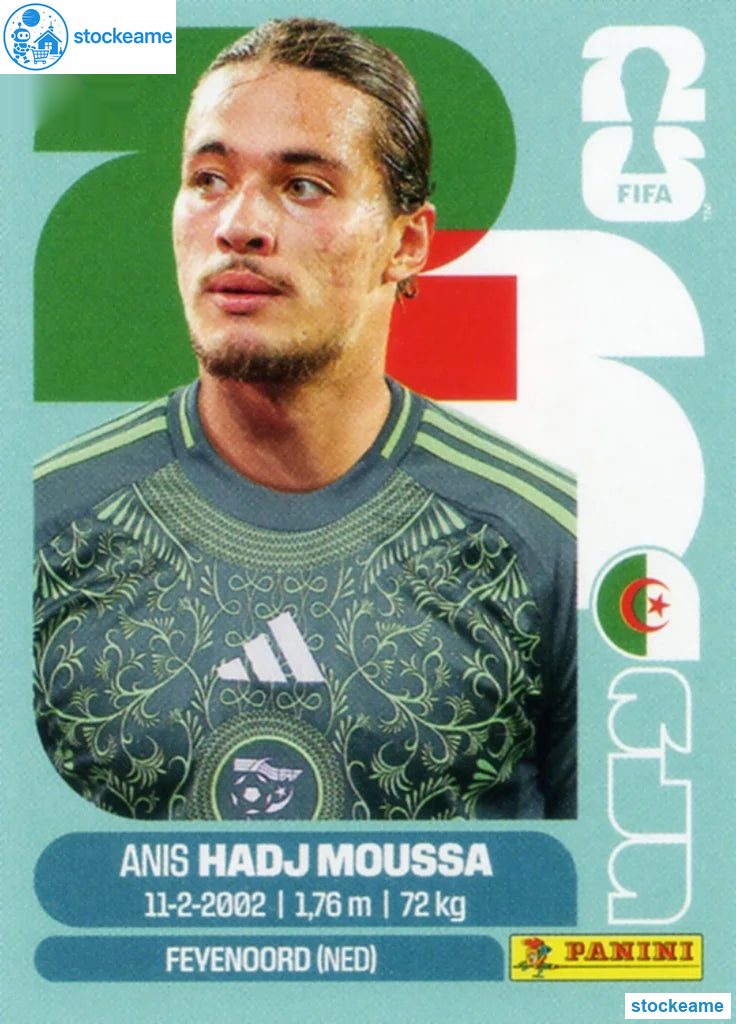ALG017 - Anis Hadj Moussa | Algeria | Panini World Cup 2026 Base Sticker - Image 2