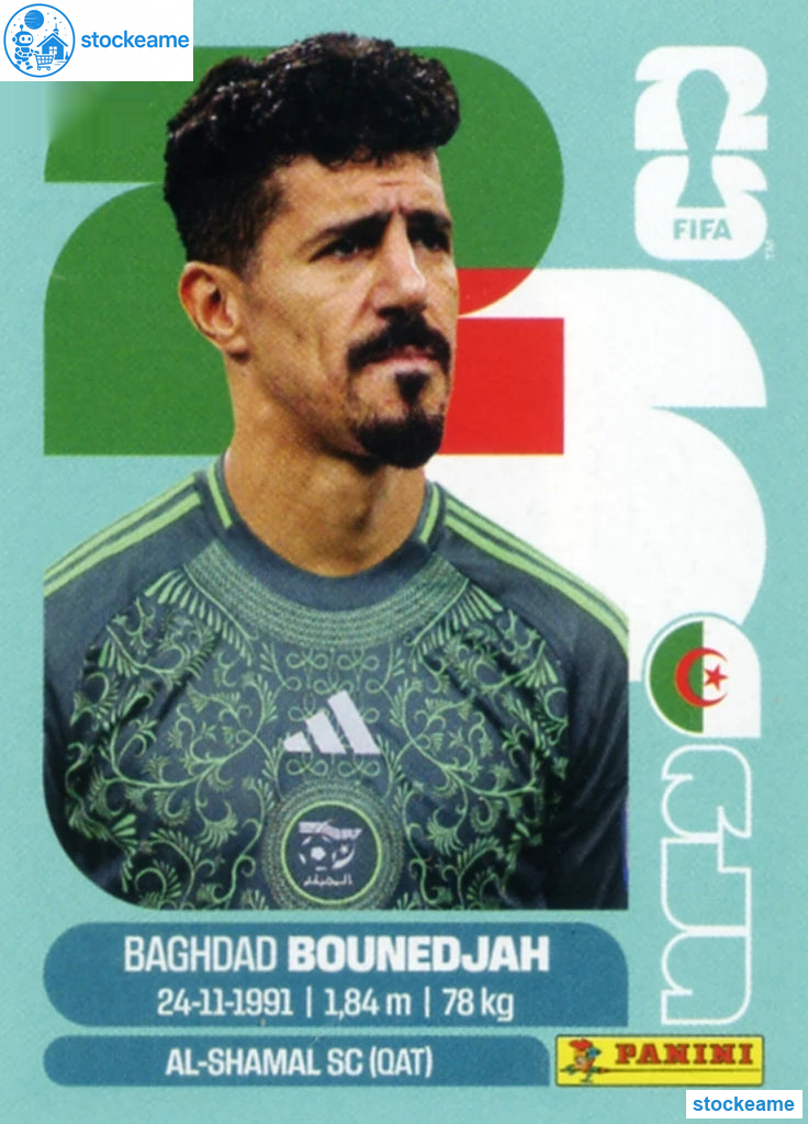 ALG019 - Baghdad Bounedjah | Algeria | Panini World Cup 2026 Base Sticker - Image 2