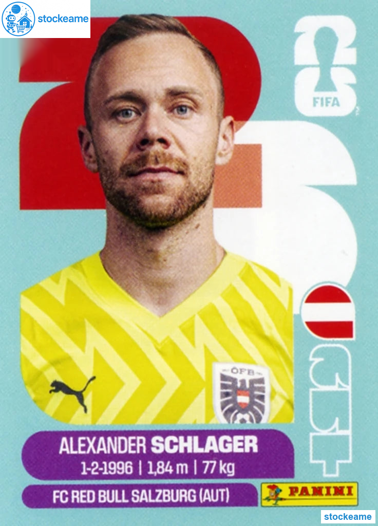 AUT002 - Alexander Schlager | Austria | Panini World Cup 2026 Base Sticker - Image 2