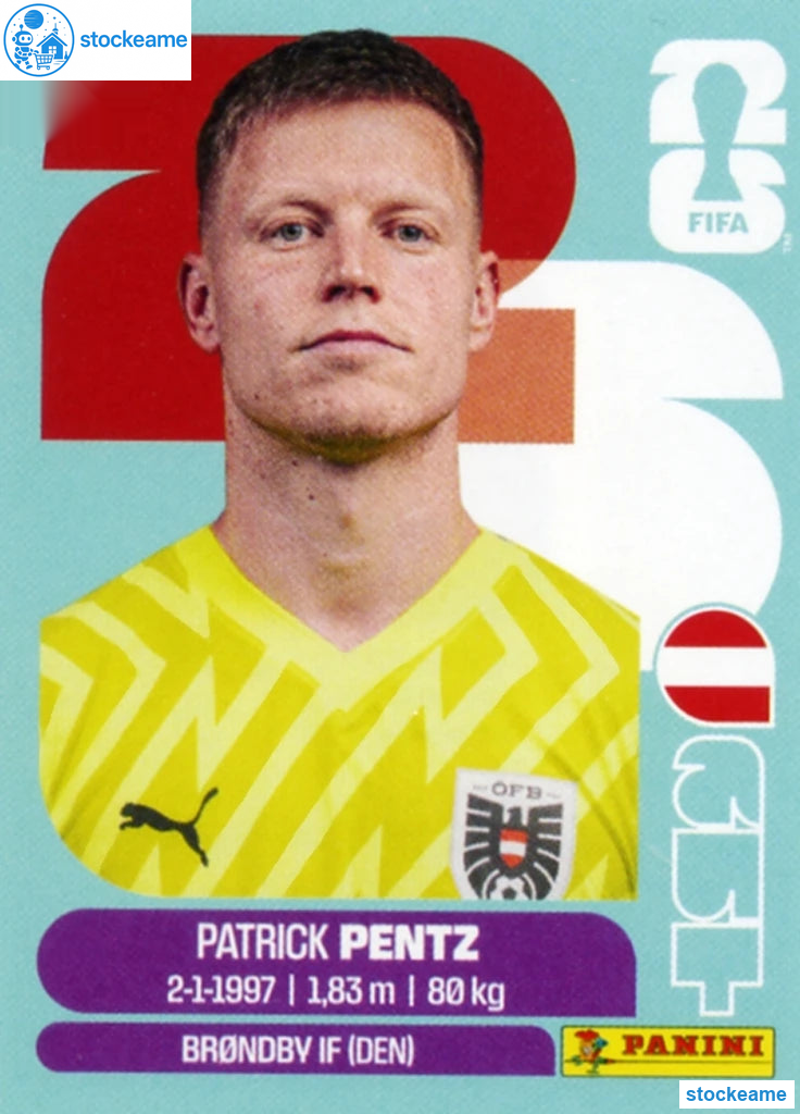 AUT003 - Patrick Pentz | Austria | Panini World Cup 2026 Base Sticker - Image 2