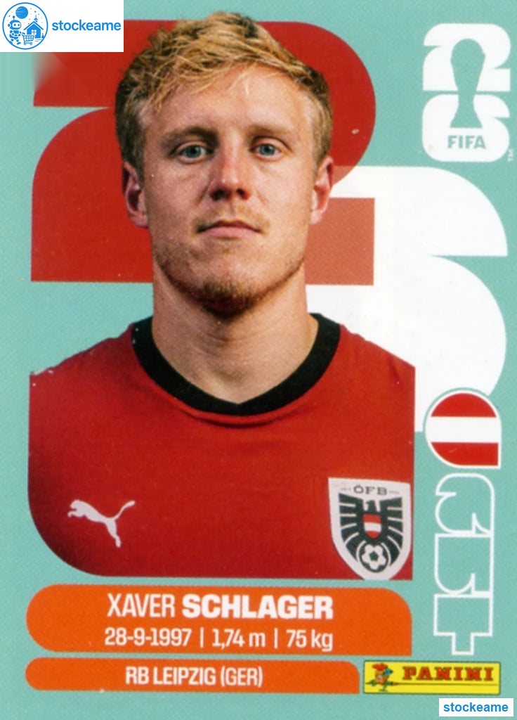 AUT010 - Xavier Schlager | Austria | Panini World Cup 2026 Base Sticker - Image 2