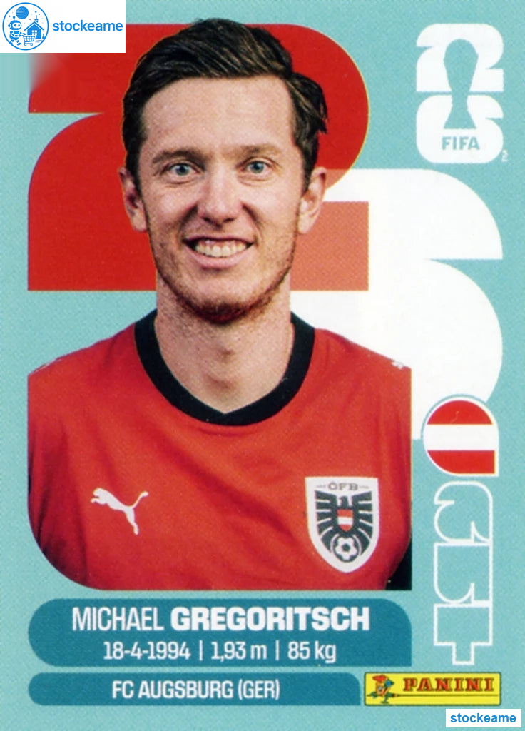 AUT019 - Michael Gregoritsch | Austria | Panini World Cup 2026 Base Sticker - Image 2