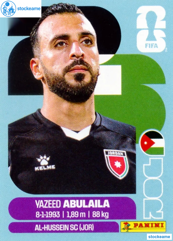 JOR002 - Yazeed Abulaila | Jordan | Panini World Cup 2026 Base Sticker - Image 2