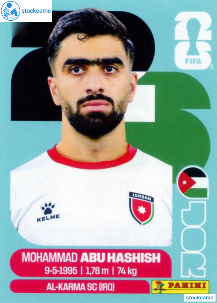 JOR004 - Mohammad Abu Hashish | Jordan | Panini World Cup 2026 Base Sticker - Image 2