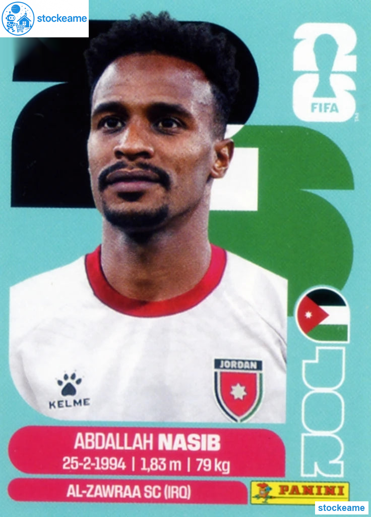 JOR006 - Abdallah Nasib | Jordan | Panini World Cup 2026 Base Sticker - Image 2