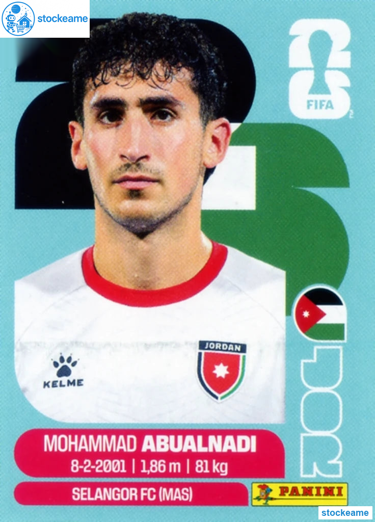 JOR008 - Mohammad Abualnadi | Jordan | Panini World Cup 2026 Base Sticker - Image 2