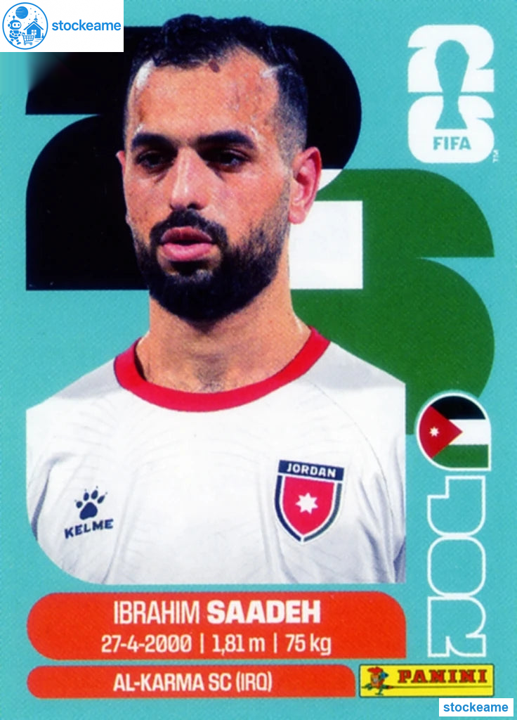 JOR009 - Ibrahim Saadeh | Jordan | Panini World Cup 2026 Base Sticker - Image 2