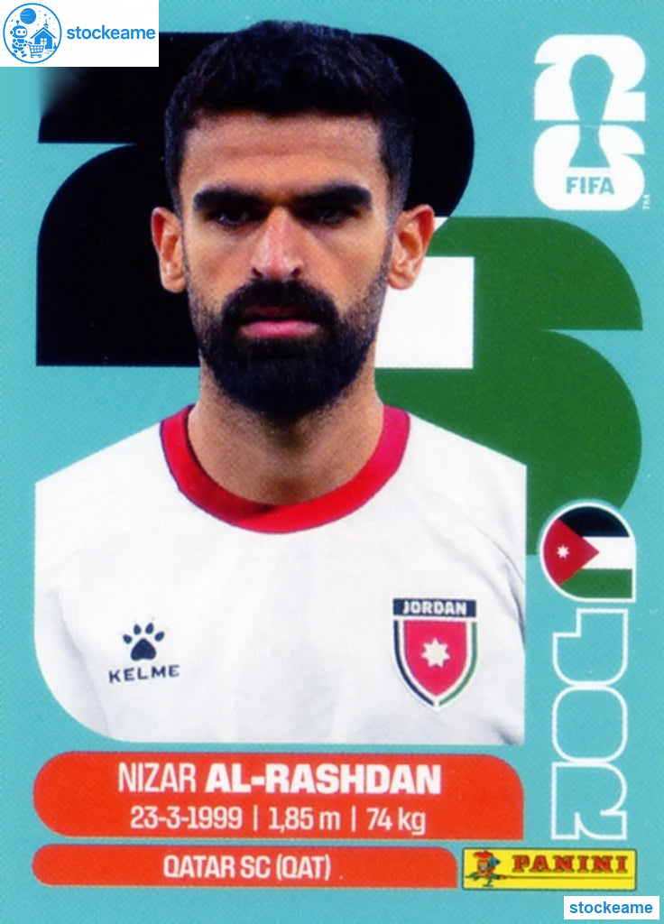 JOR010 - Nizar Al-Rashdan | Jordan | Panini World Cup 2026 Base Sticker - Image 2