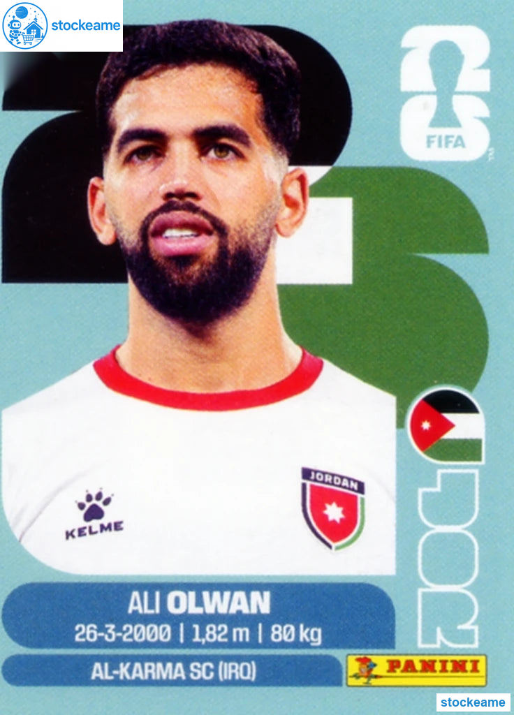 JOR018 - Ali Olwan | Jordan | Panini World Cup 2026 Base Sticker - Image 2