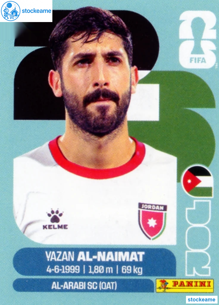 JOR016 - Yazan Al-Naimat | Jordan | Panini World Cup 2026 Base Sticker - Image 2