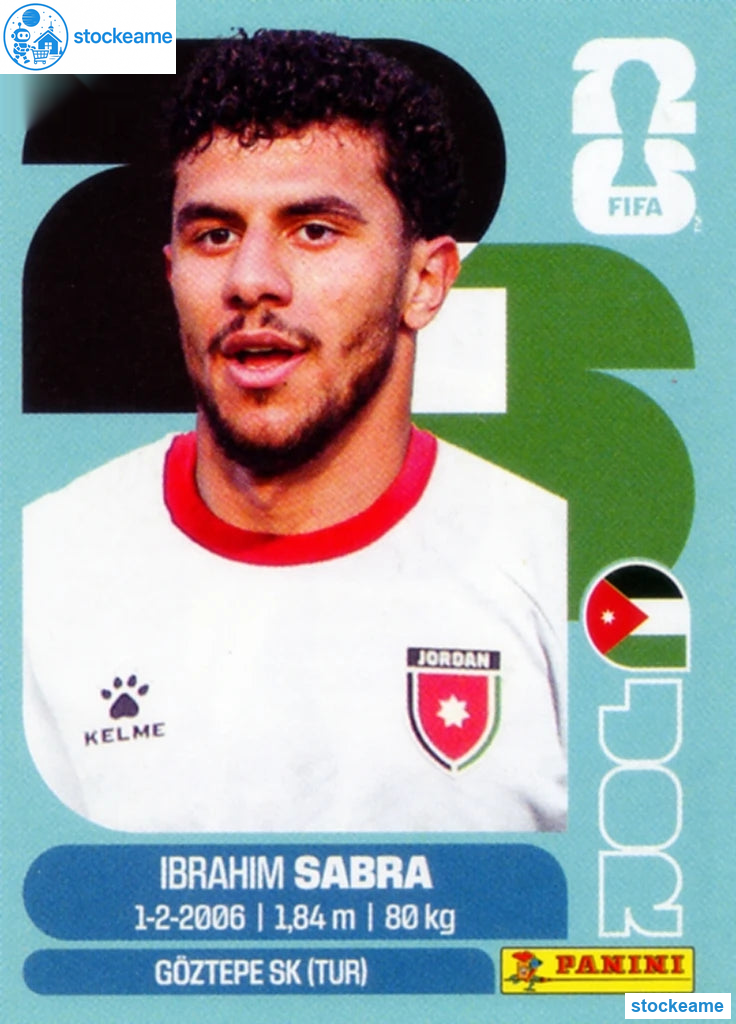 JOR020 - Ibrahim Sabra | Jordan | Panini World Cup 2026 Base Sticker - Image 2