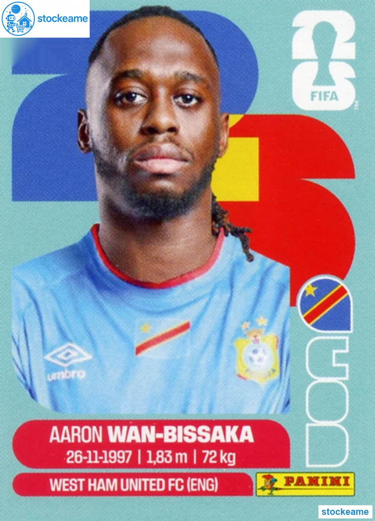 COD003 - Aaron Wan-Bissaka | DR Congo | Panini World Cup 2026 Base Sticker - Image 2
