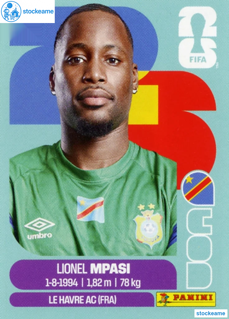 COD002 - Lionel Mpasi | DR Congo | Panini World Cup 2026 Base Sticker - Image 2