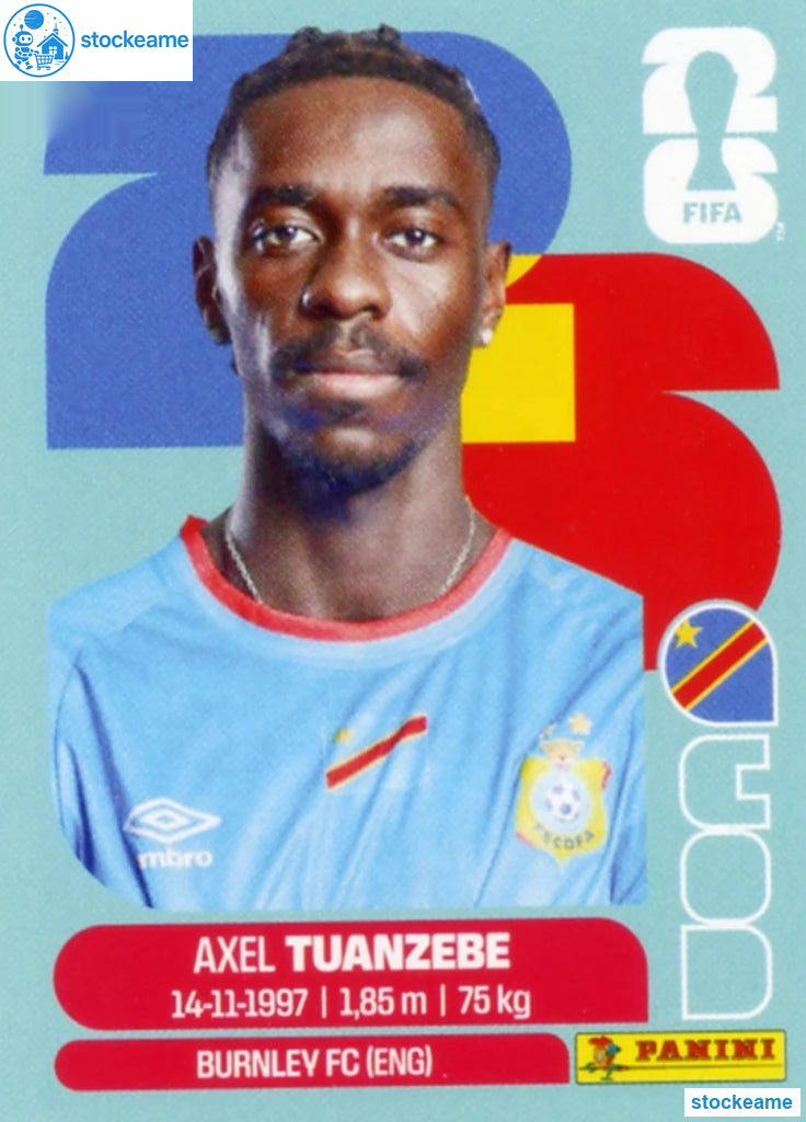 COD004 - Axel Tuanzebe | DR Congo | Panini World Cup 2026 Base Sticker - Image 2