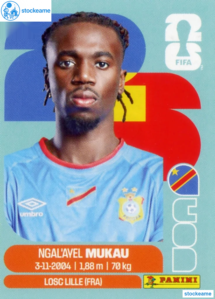 COD009 - Ngal'ayel Mukau | DR Congo | Panini World Cup 2026 Base Sticker - Image 2