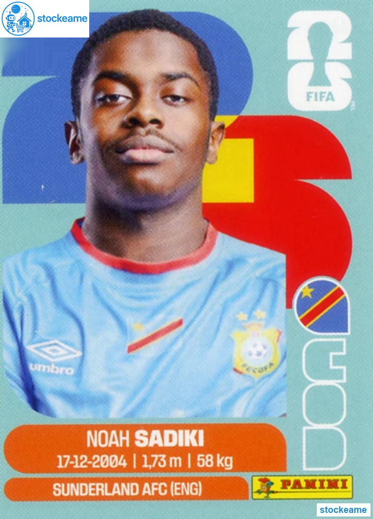 COD012 - Noah Sadiki | DR Congo | Panini World Cup 2026 Base Sticker - Image 2