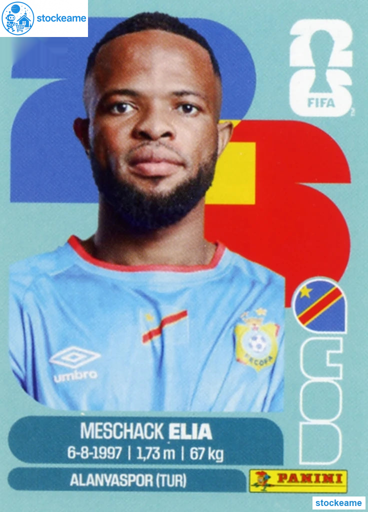 COD015 - Meschak Elia | DR Congo | Panini World Cup 2026 Base Sticker - Image 2