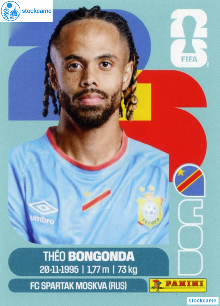 COD014 - Théo Bongonda | DR Congo | Panini World Cup 2026 Base Sticker - Image 2