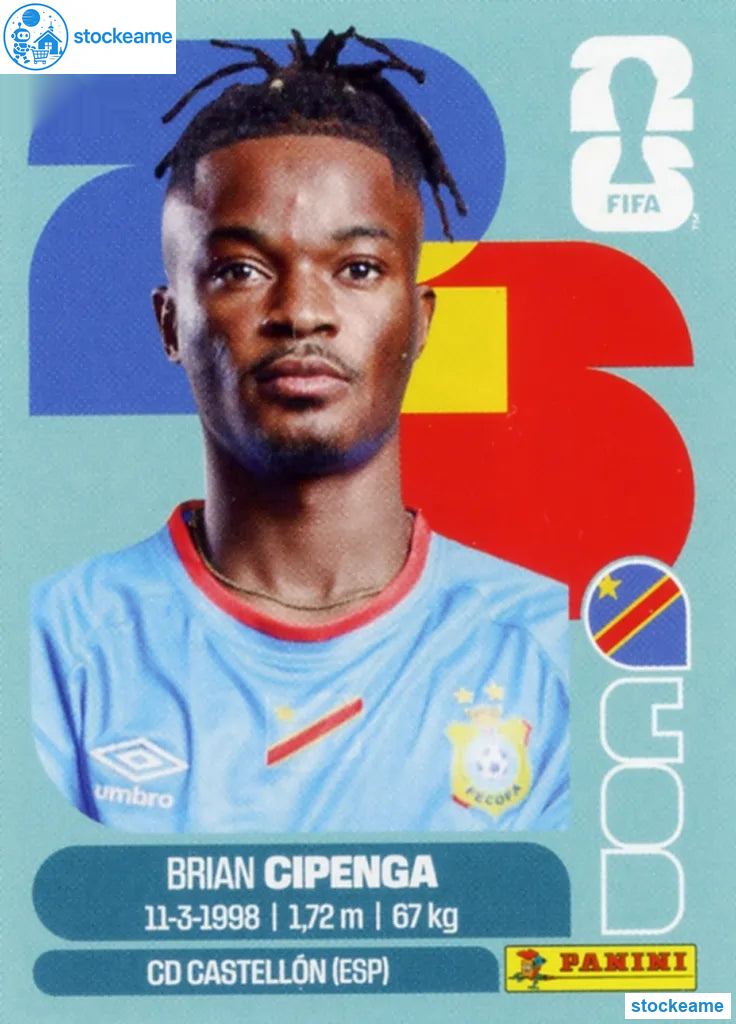 COD017 - Brian Cipenga | DR Congo | Panini World Cup 2026 Base Sticker - Image 2