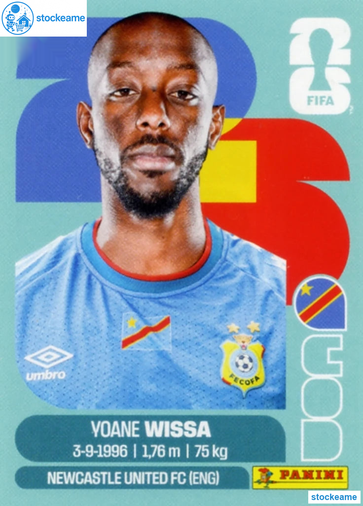 COD016 - Yoane Wissa | DR Congo | Panini World Cup 2026 Base Sticker - Image 2