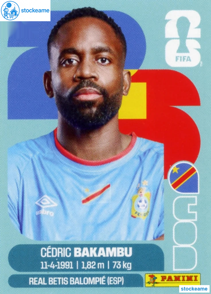 COD019 - Cédric Bakambu | DR Congo | Panini World Cup 2026 Base Sticker - Image 2