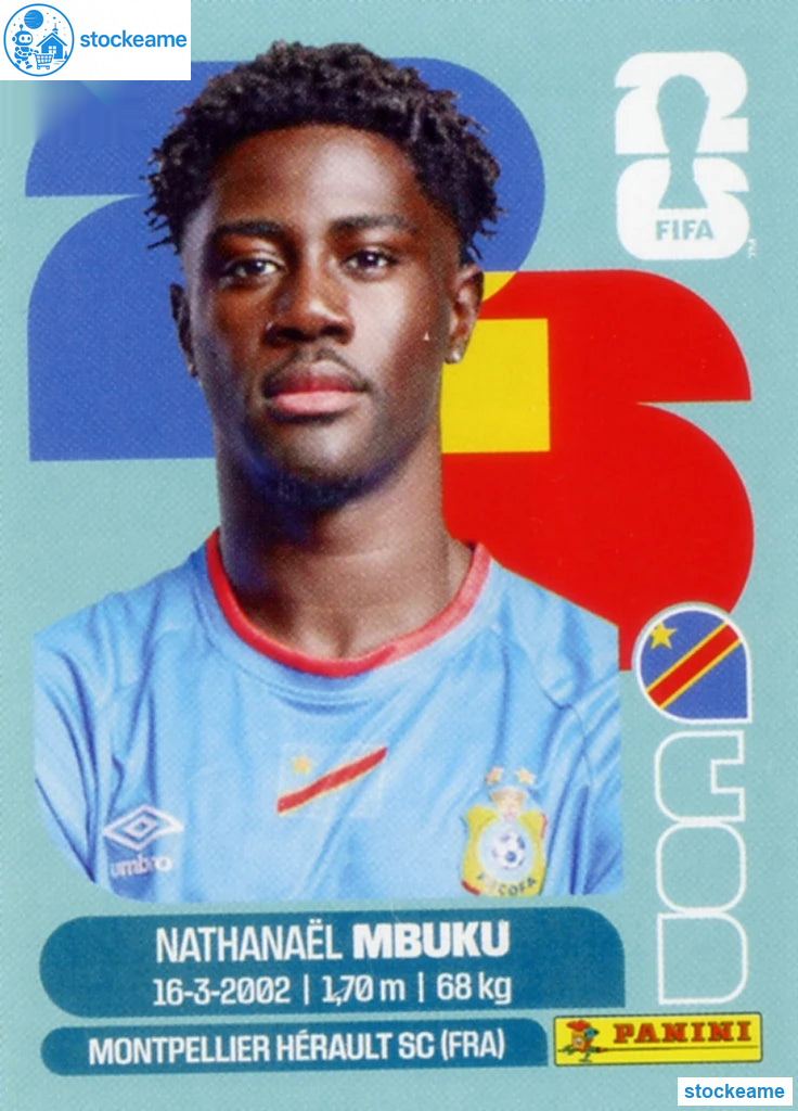 COD020 - Nathanaël Mbuku | DR Congo | Panini World Cup 2026 Base Sticker - Image 2