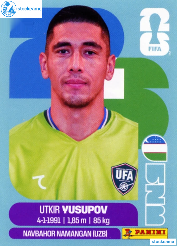 UZB002 - Utkir Yusupov | Uzbekistan | Panini World Cup 2026 Base Sticker - Image 2