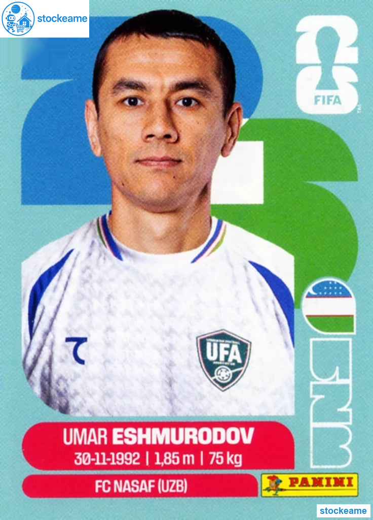 UZB005 - Umar Eshmurodov | Uzbekistan | Panini World Cup 2026 Base Sticker - Image 2