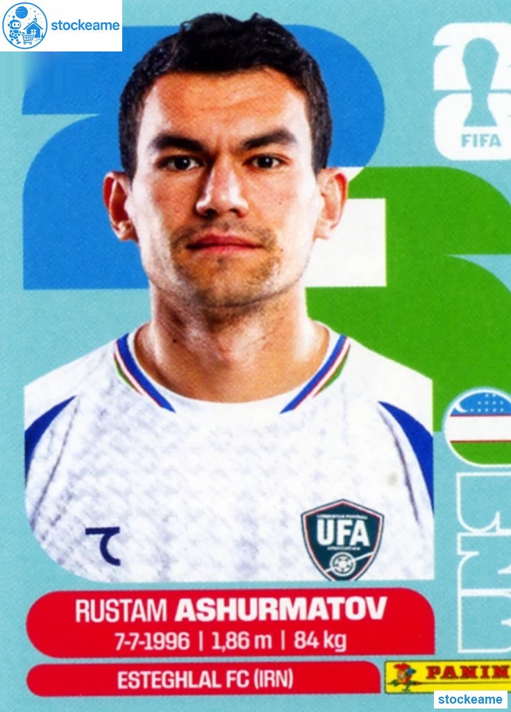 UZB007 - Rustamjon Ashurmatov | Uzbekistan | Panini World Cup 2026 Base Sticker - Image 2