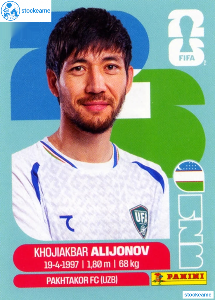 UZB008 - Khojiakbar Alijonov | Uzbekistan | Panini World Cup 2026 Base Sticker - Image 2