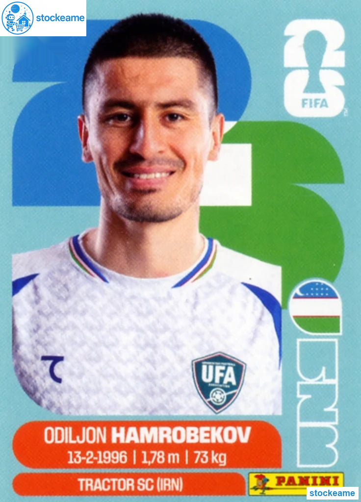 UZB010 - Odiljon Hamrobekov | Uzbekistan | Panini World Cup 2026 Base Sticker - Image 2